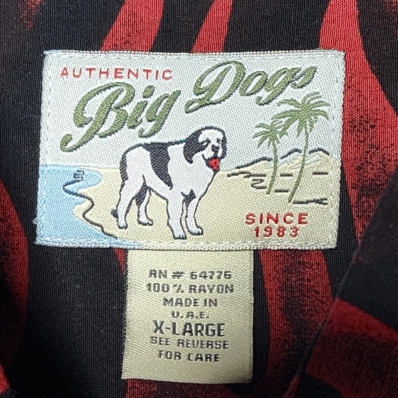 Big Dogs All Over Flames w/ Hot Sauce Shirt Hawaiian Camp - Men's XL - Picture 2 of 4